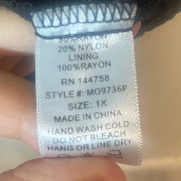 Ott black Midi empire waist Dress- Size 1X - Picture 10 of 11